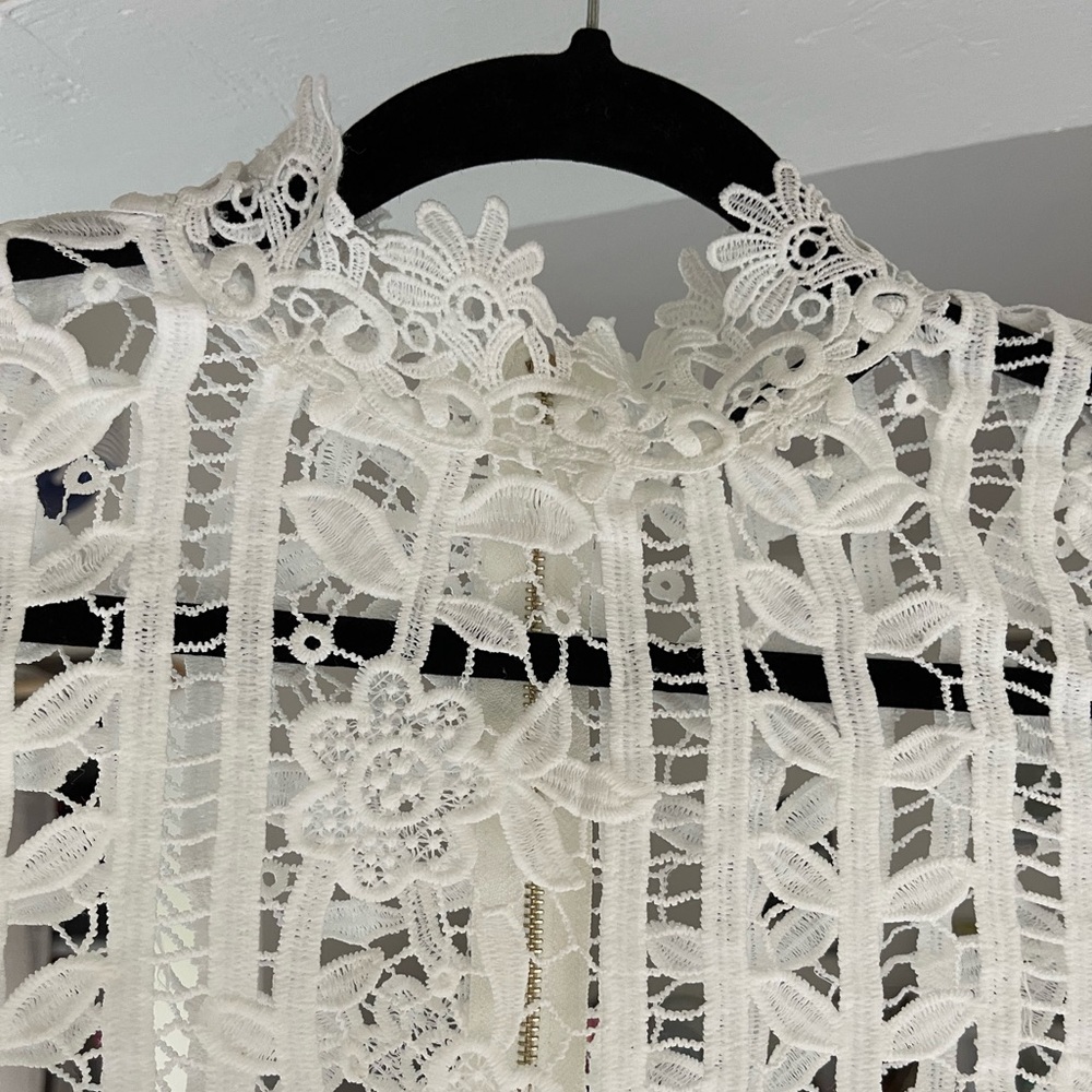 UNIKA PARIS Delicate Floral Sheer Top